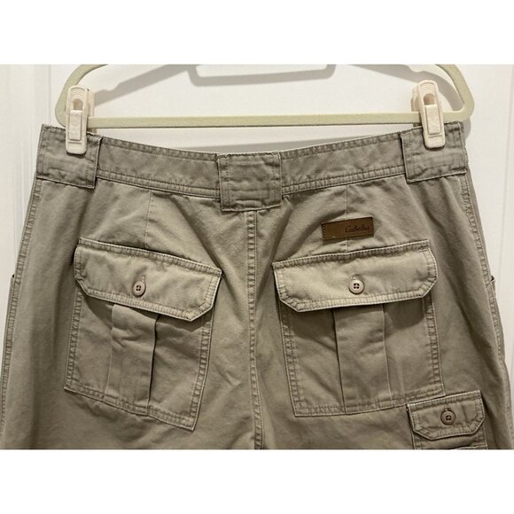 Cabelas Hiker Pant Size 36x32 (31.5 Msmt) Tan 7 Pocket Zip Button Closure - Picture 5 of 13